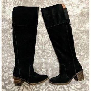 Women’s Black Lucky Brand LP Rayla Genuine Suede Over the Knee Boots Size 8 / 38